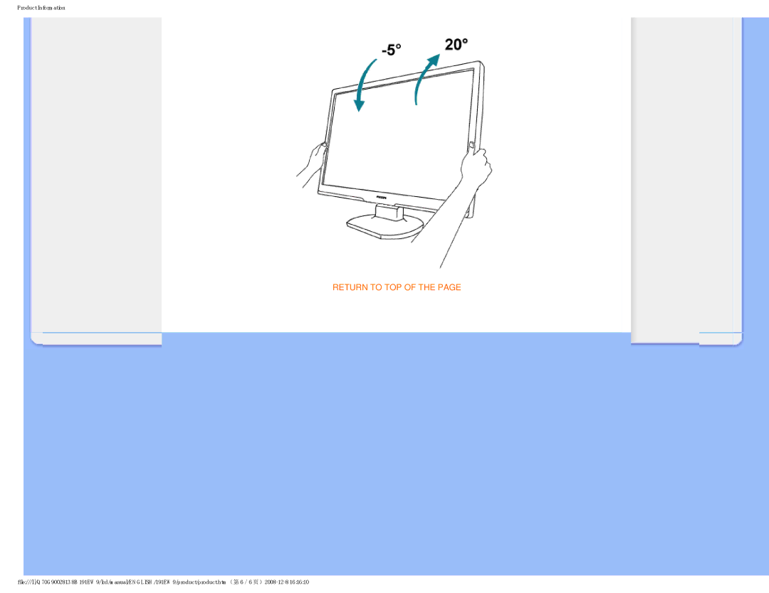 Philips 191EW9FB/27 user manual Return to TOP 