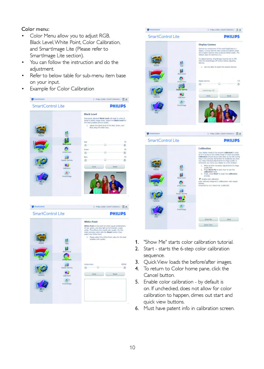 Philips 191V2SB/00 user manual Color menu 