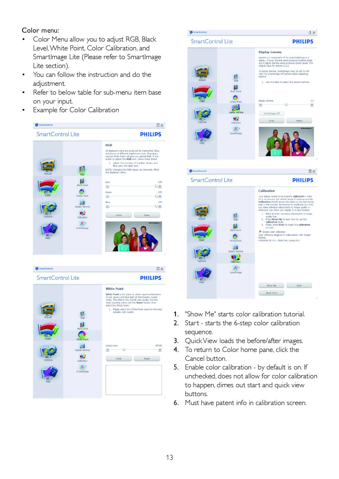 Philips 1.92E+04 manual Color menu 