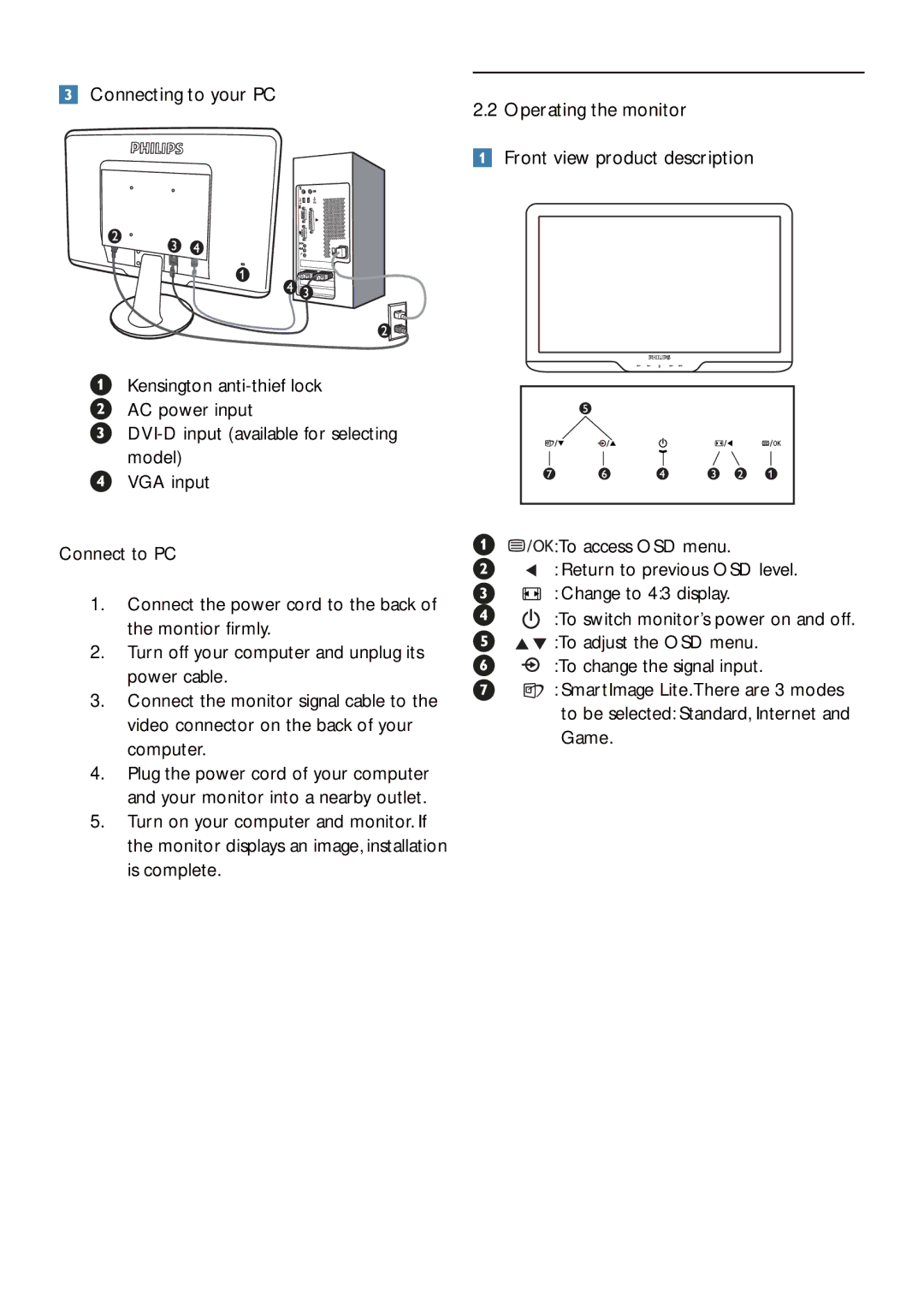 Philips 192E2SB2 user manual 