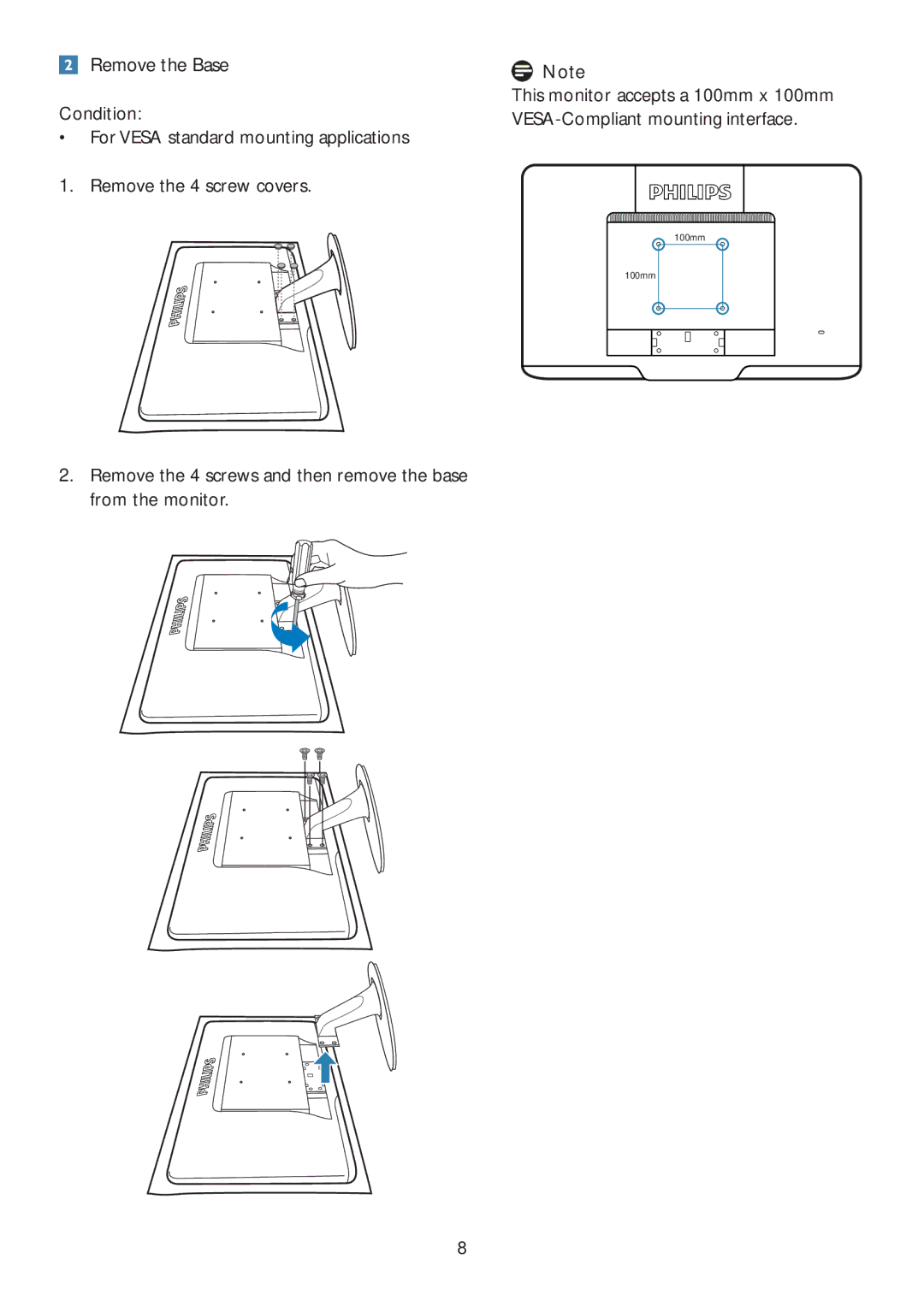 Philips 192E2SB2 user manual 100mm 