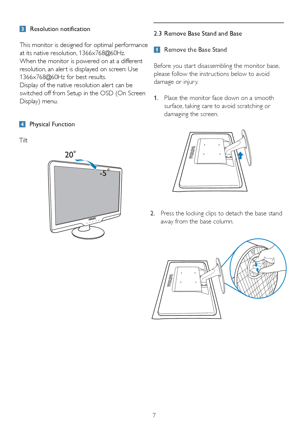 Philips 192E2SB2 user manual Resolution notification 