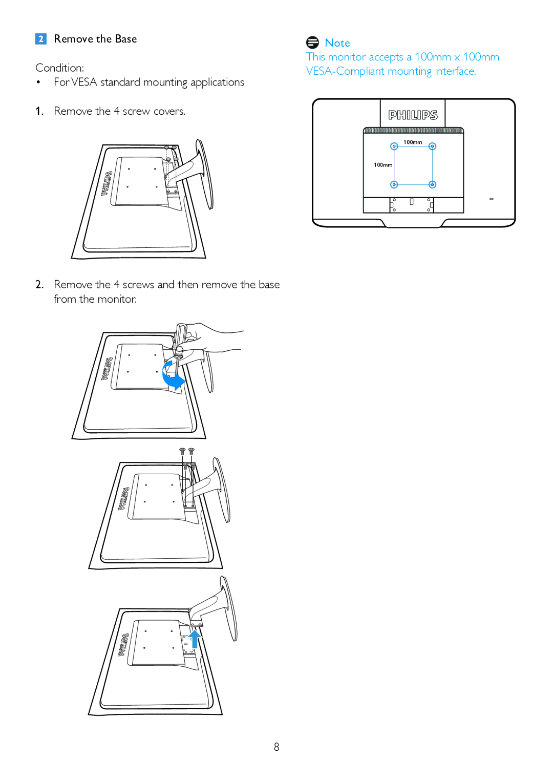 Philips 192EL2, 1.92E+04 user manual 100mm 