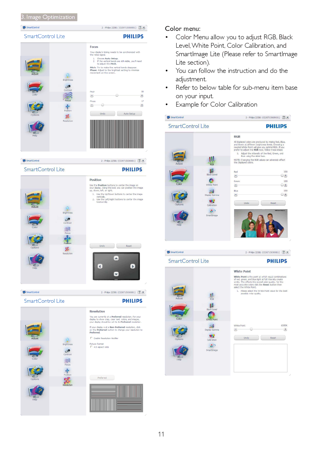 Philips 196V3 user manual Color menu 