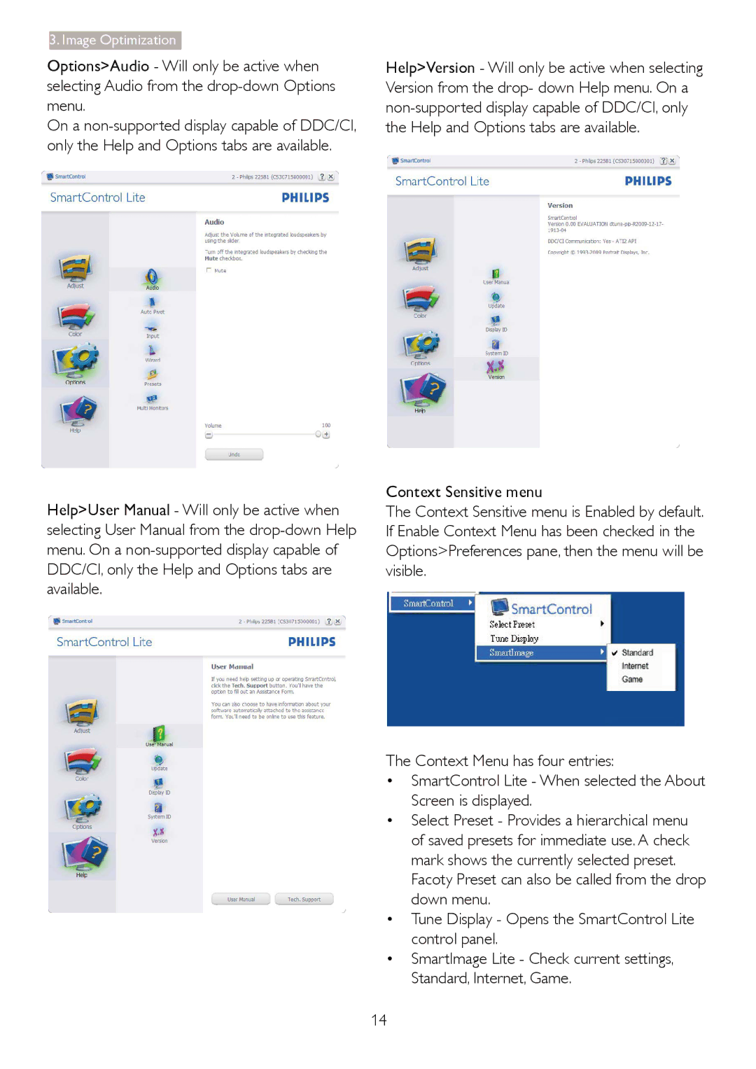 Philips 196V3 user manual Image Optimization 