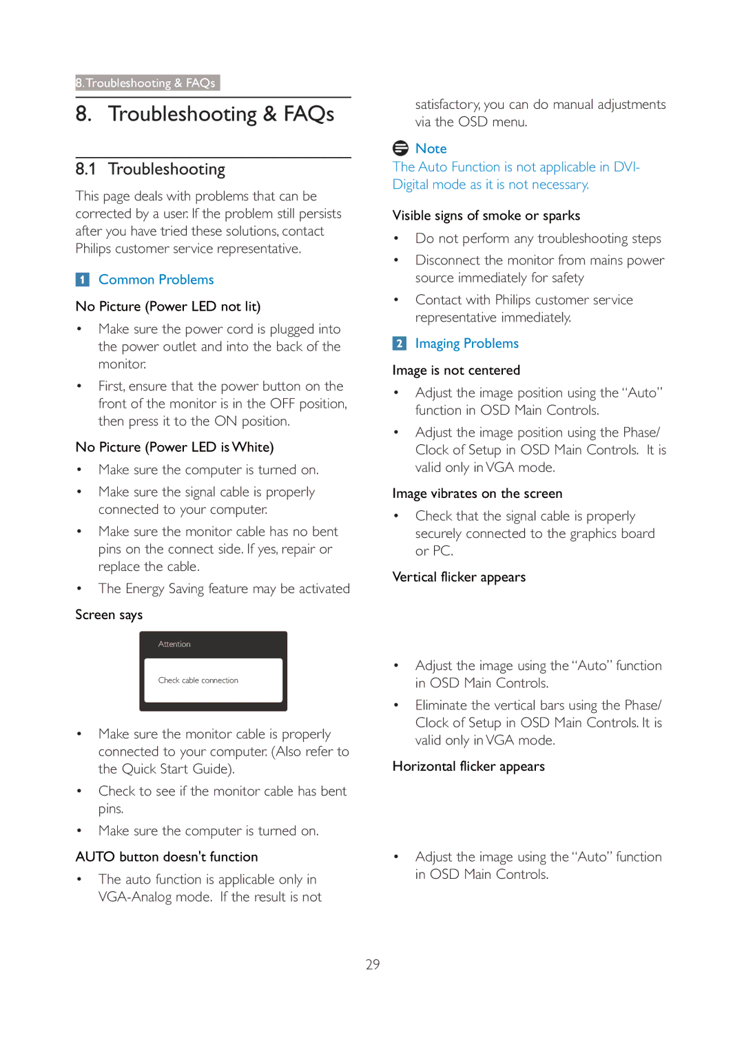 Philips 196V4L user manual Troubleshooting, Make sure the computer is turned on 