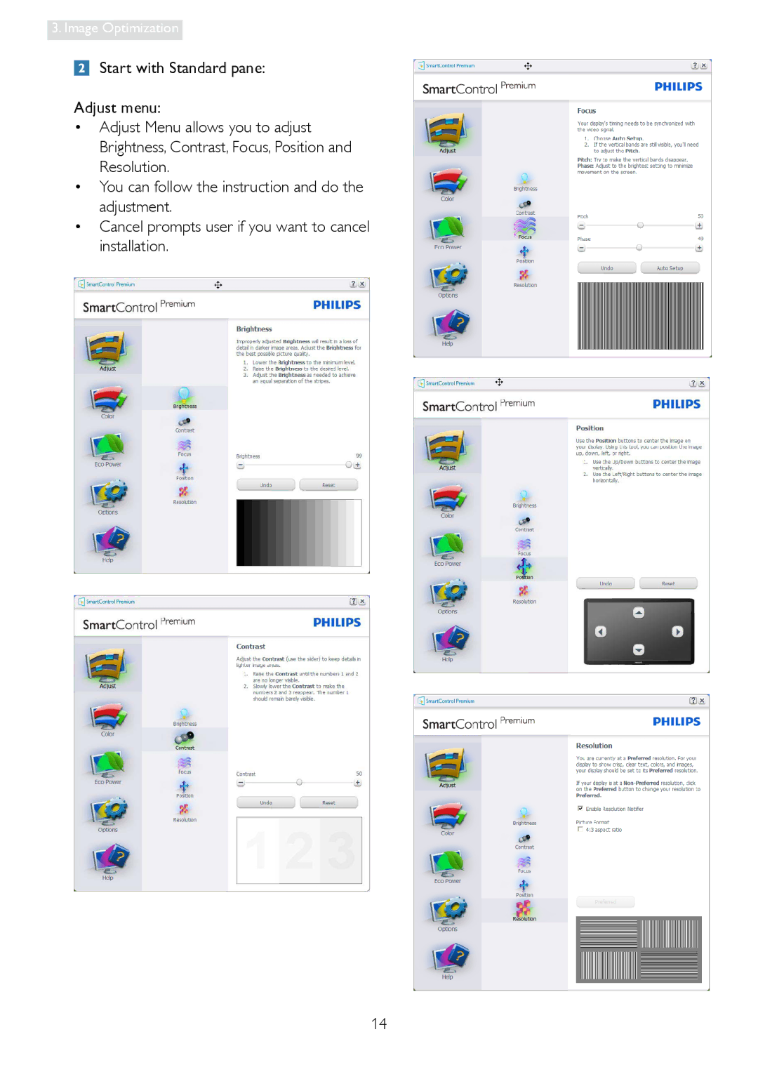 Philips 19B4LPCB/27 user manual Image Optimization 