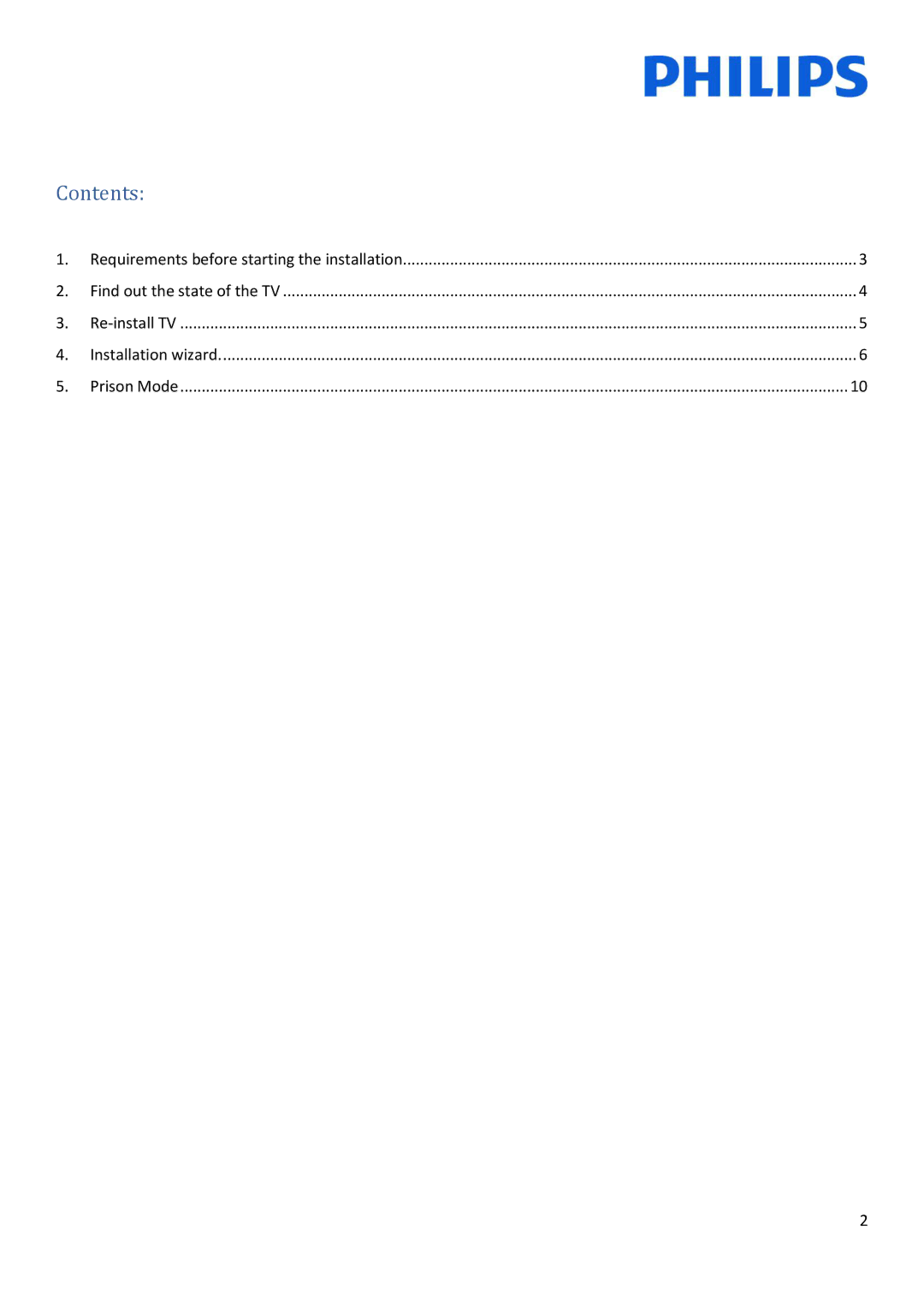 Philips 19HFL3233D/10 installation manual Contents 