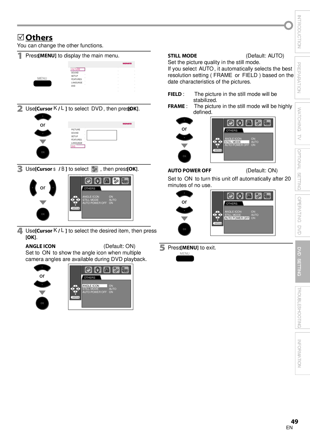 Philips 19MD350B/F7 user manual  Others, You can change the other functions 