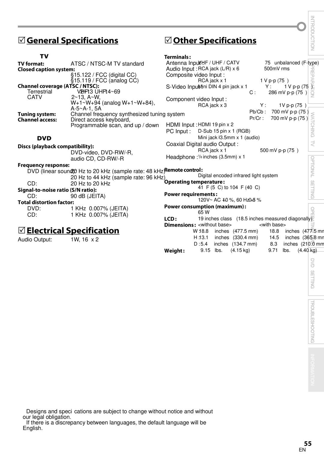 Philips 19MD350B/F7 user manual Catv, Lcd 