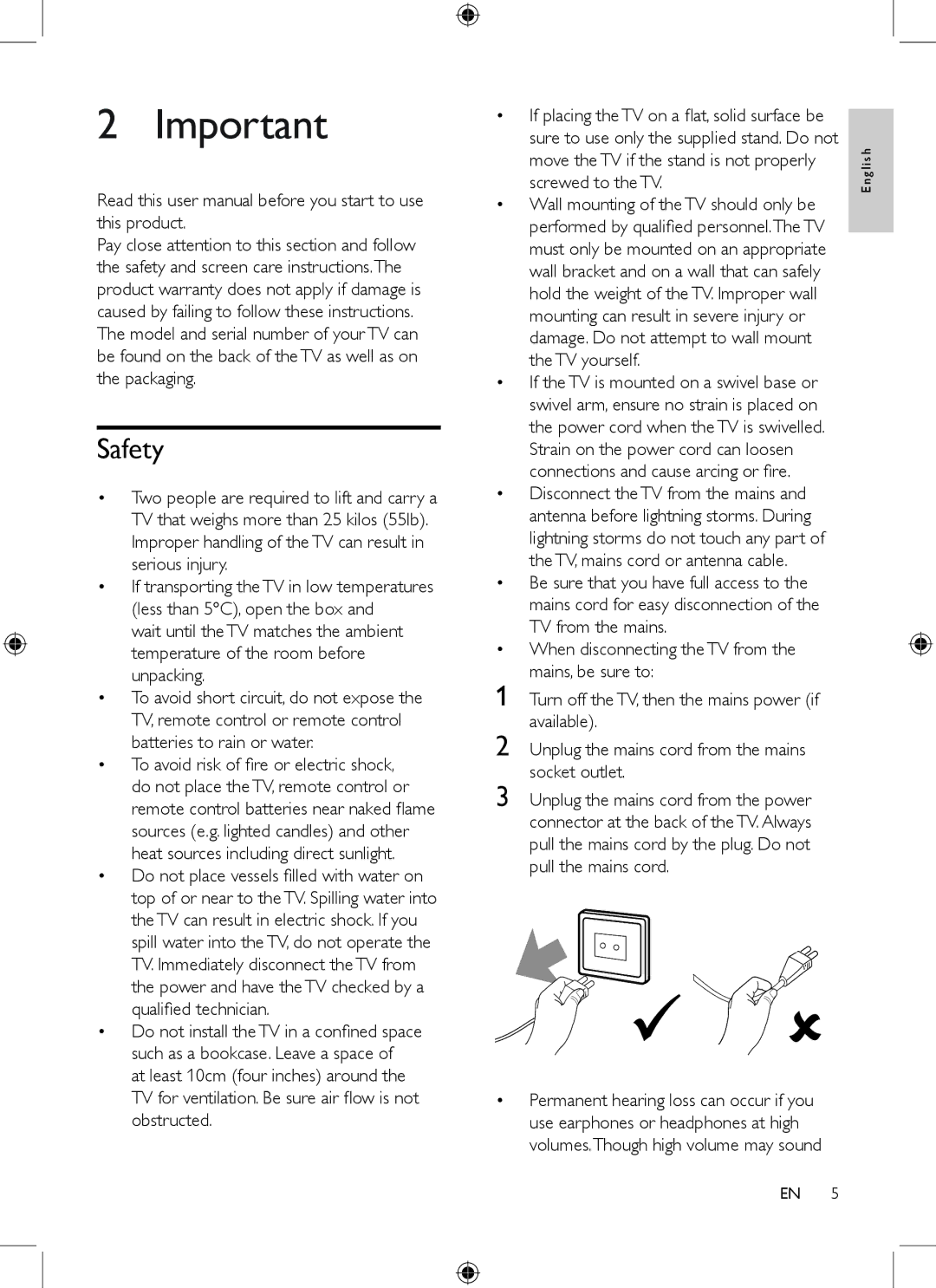 Philips 19PFL3403/77 user manual Safety 