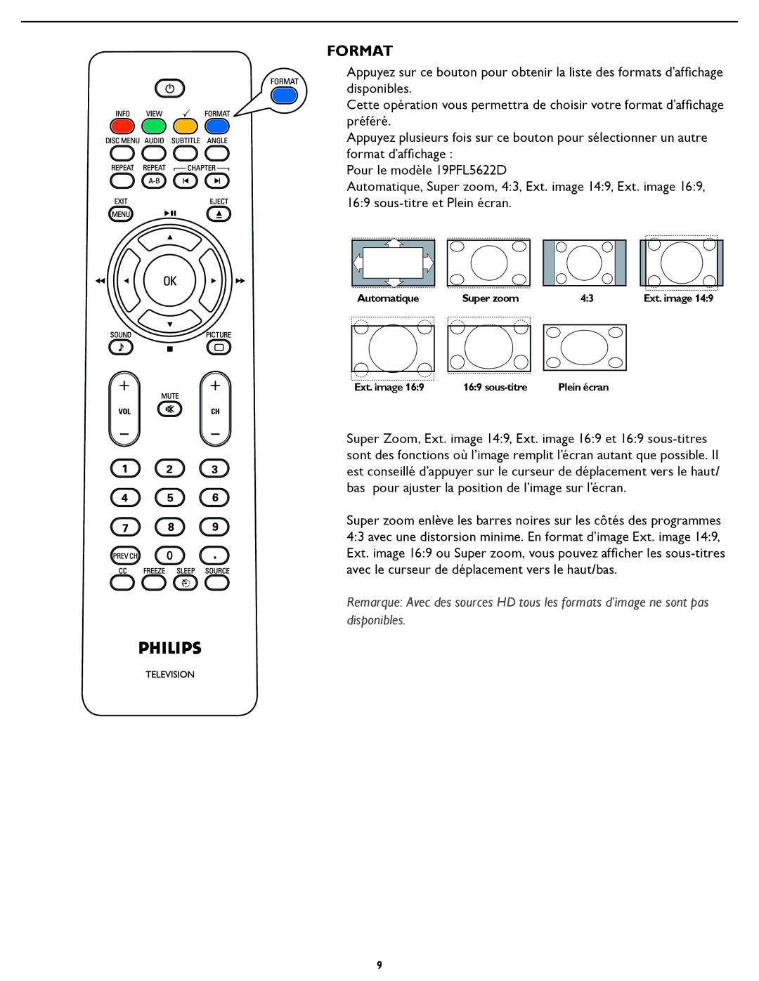 Philips 19PFL5622D quick start Format 