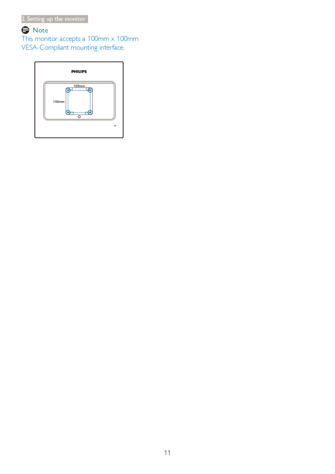 Philips 19S4LSB, 19S4LA, 19S4LC, 19S4LM user manual Setting up the monitor 