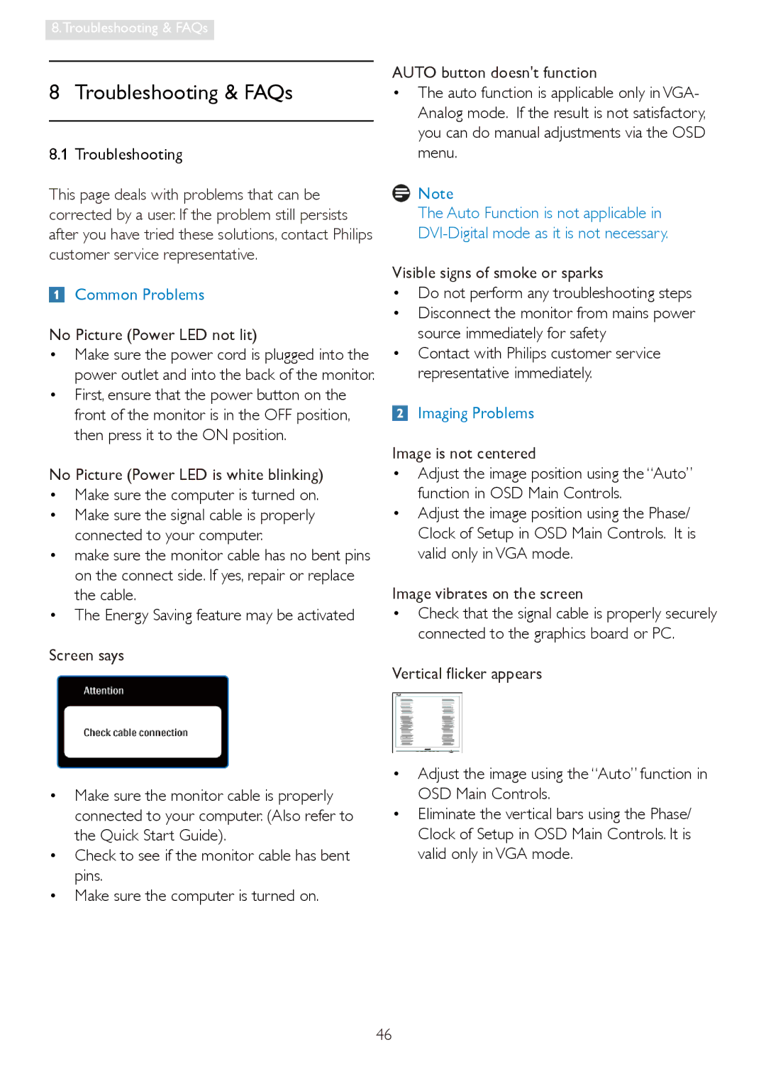 Philips 19S4LSB, 19S4LA, 19S4LC, 19S4LM user manual Troubleshooting & FAQs 