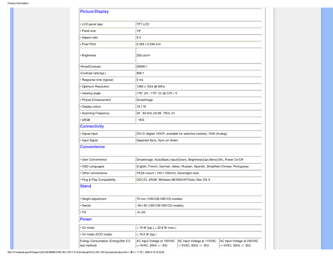 Philips 19SI user manual Connectivity 