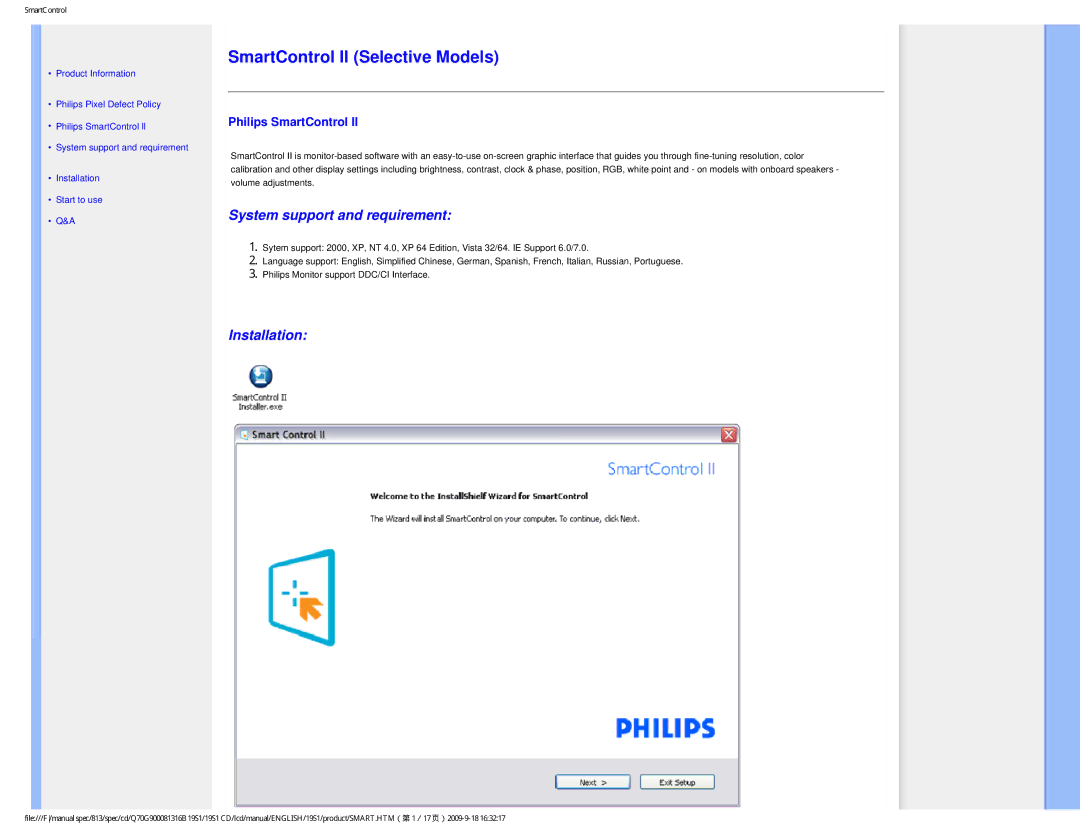 Philips 19SI user manual SmartControl II Selective Models 