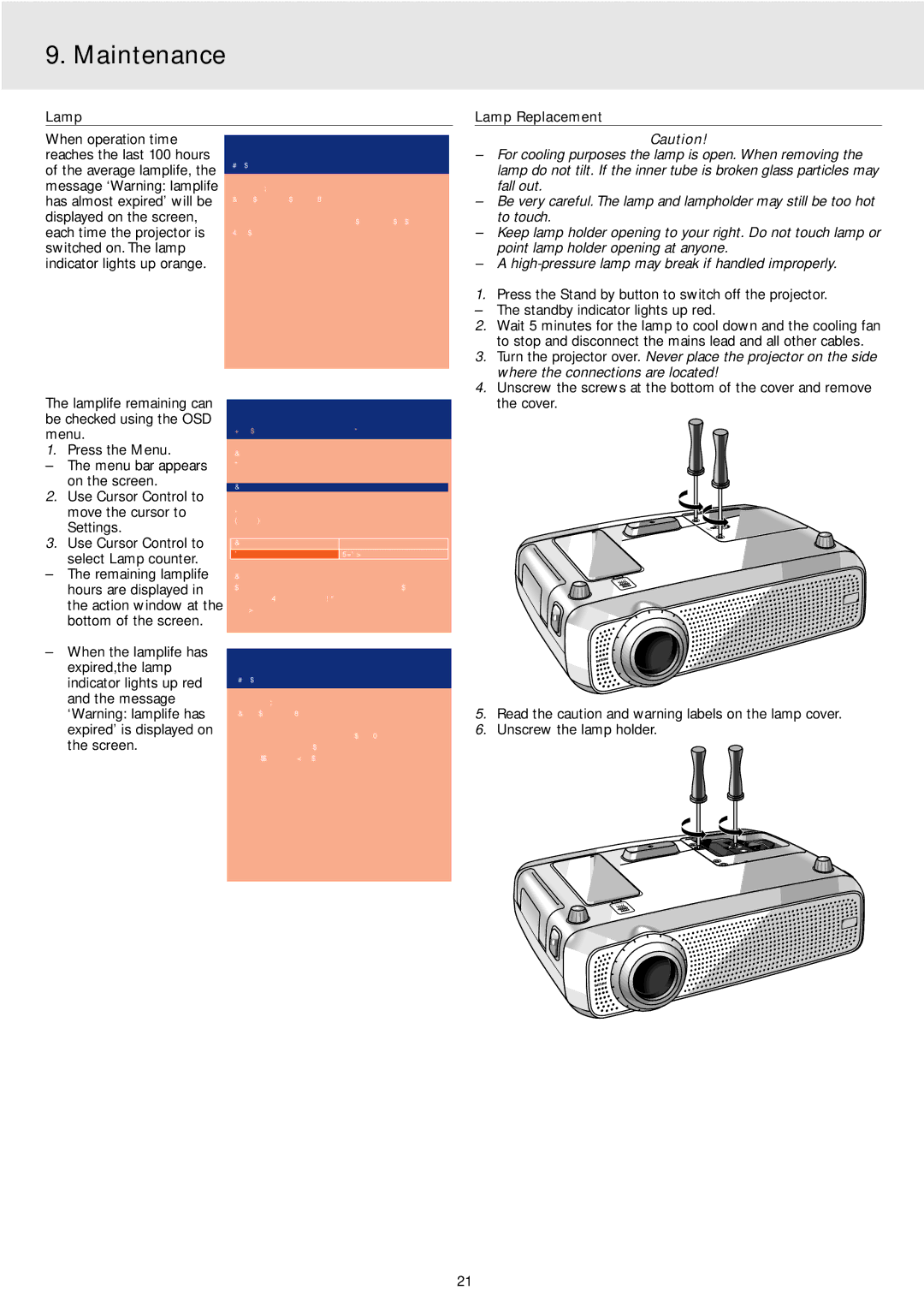 Philips 2 Series manual Lamp Lamp Replacement 