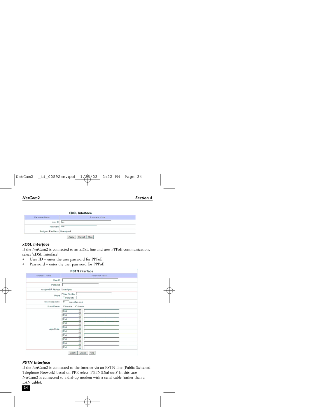 Philips 2 installation instructions XDSL Interface, Pstn Interface 