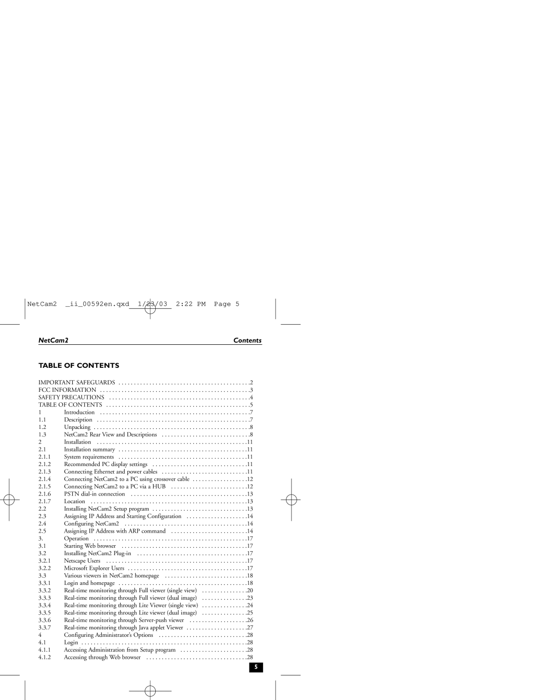 Philips 2 installation instructions Table of Contents 