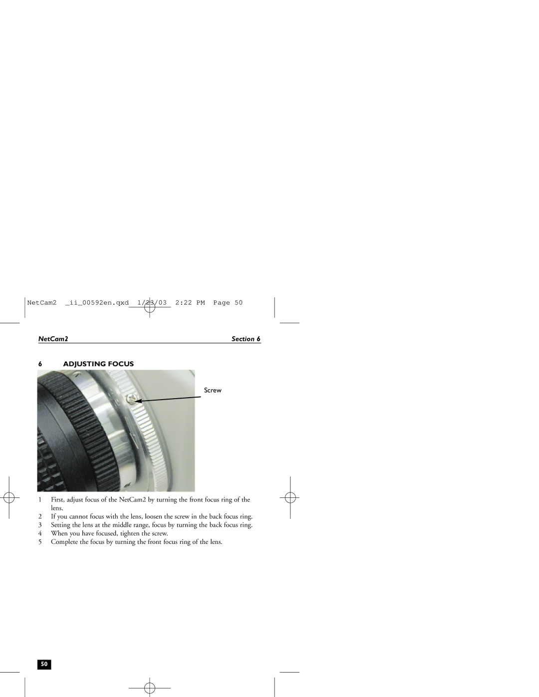 Philips 2 installation instructions Adjusting Focus, Screw 