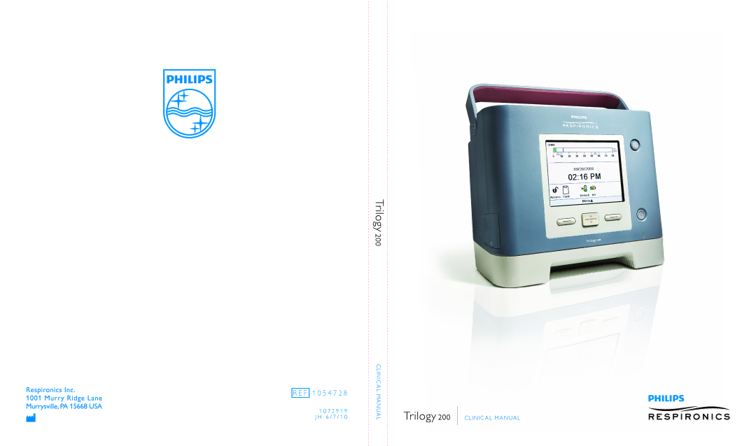 Philips Trilogy 200 manual F 1 0 5 4 7 2 