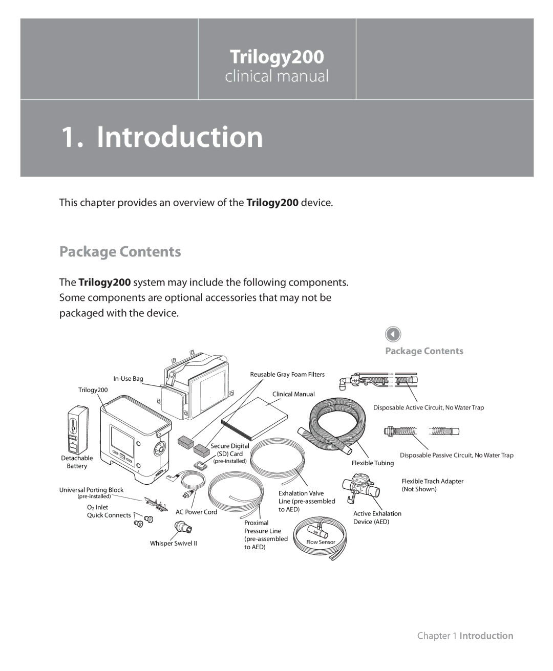 Philips Trilogy 200 manual Introduction, Package Contents 