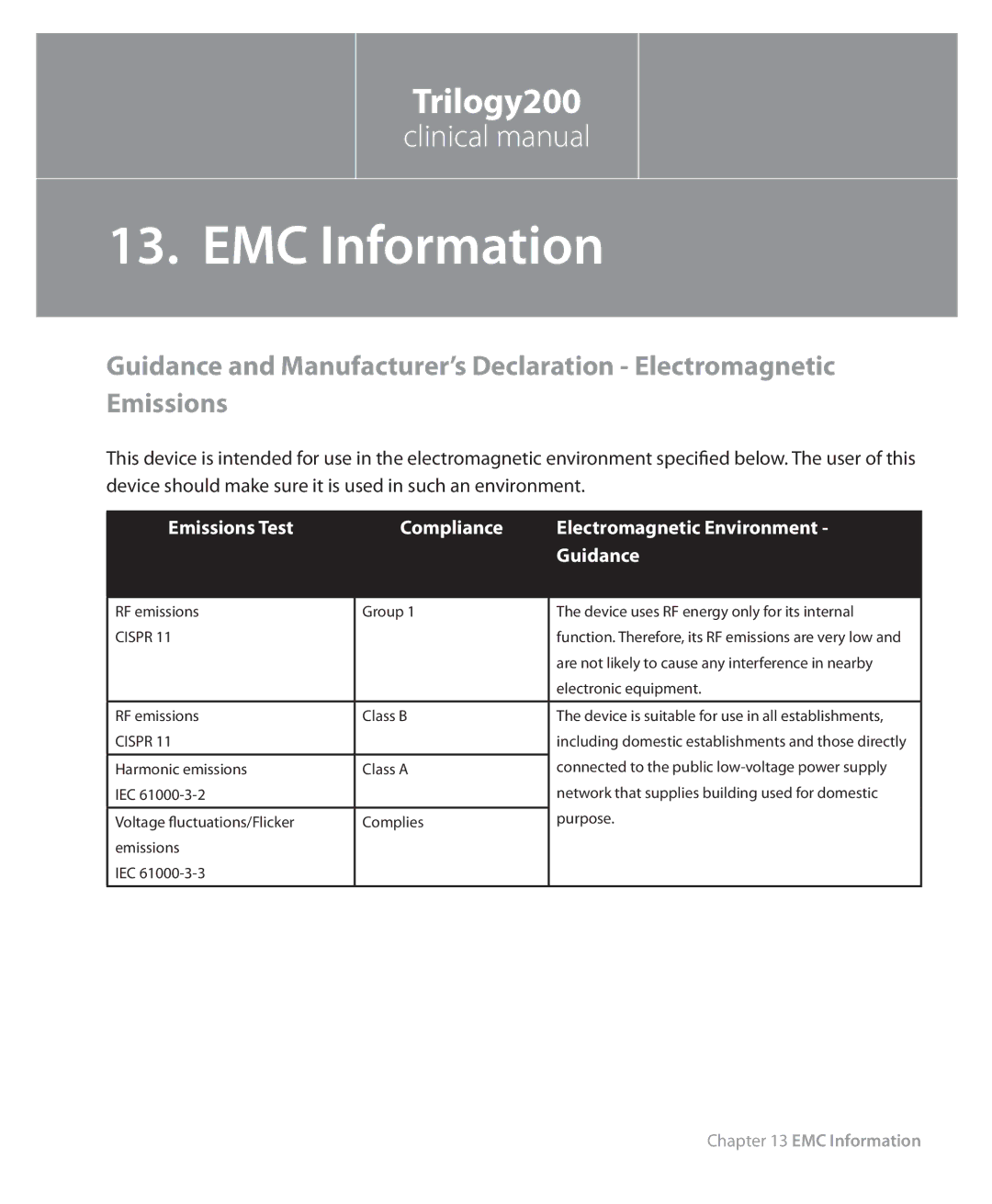 Philips Trilogy 200 manual EMC Information, 161 