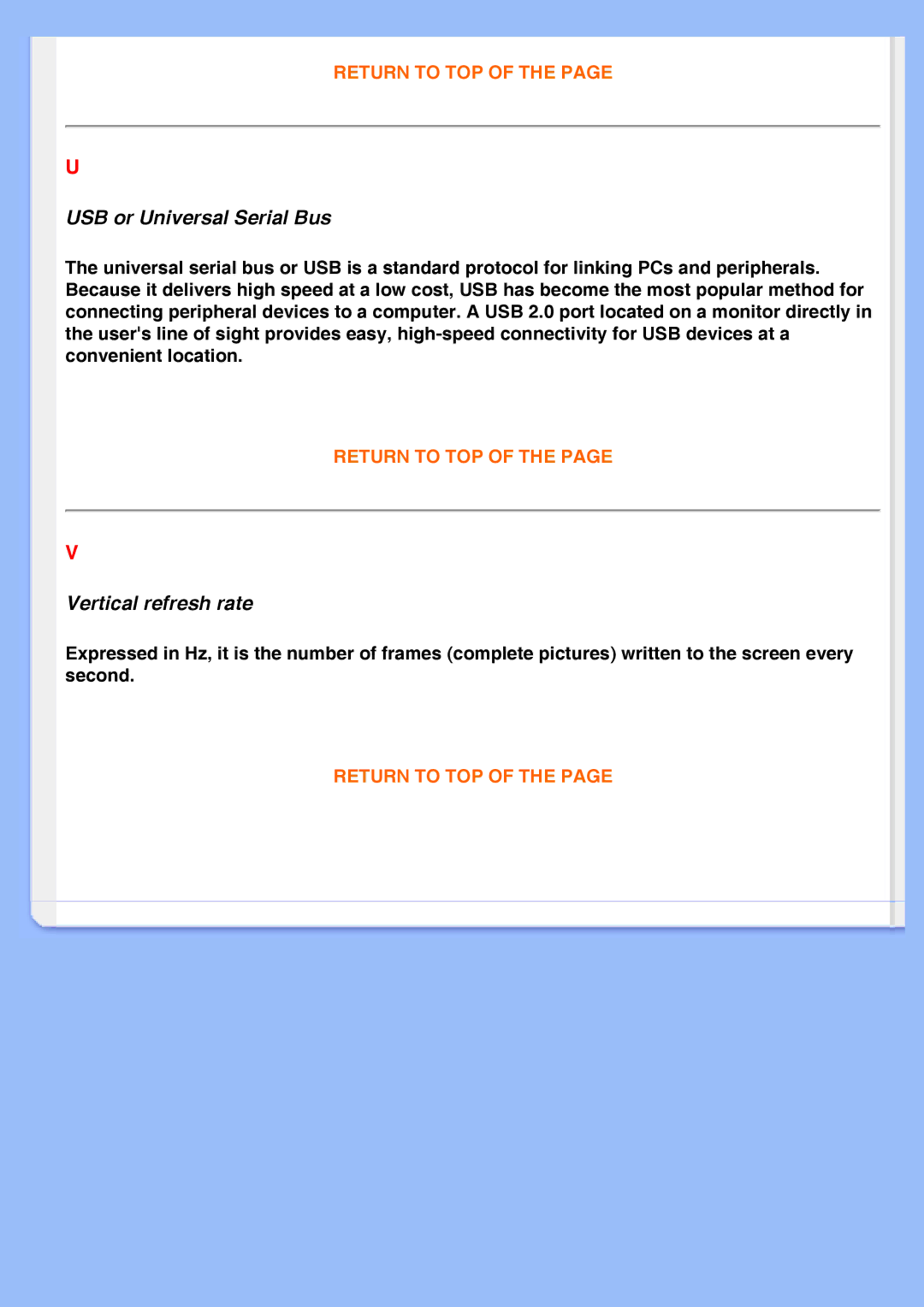 Philips 200AW8 user manual USB or Universal Serial Bus 