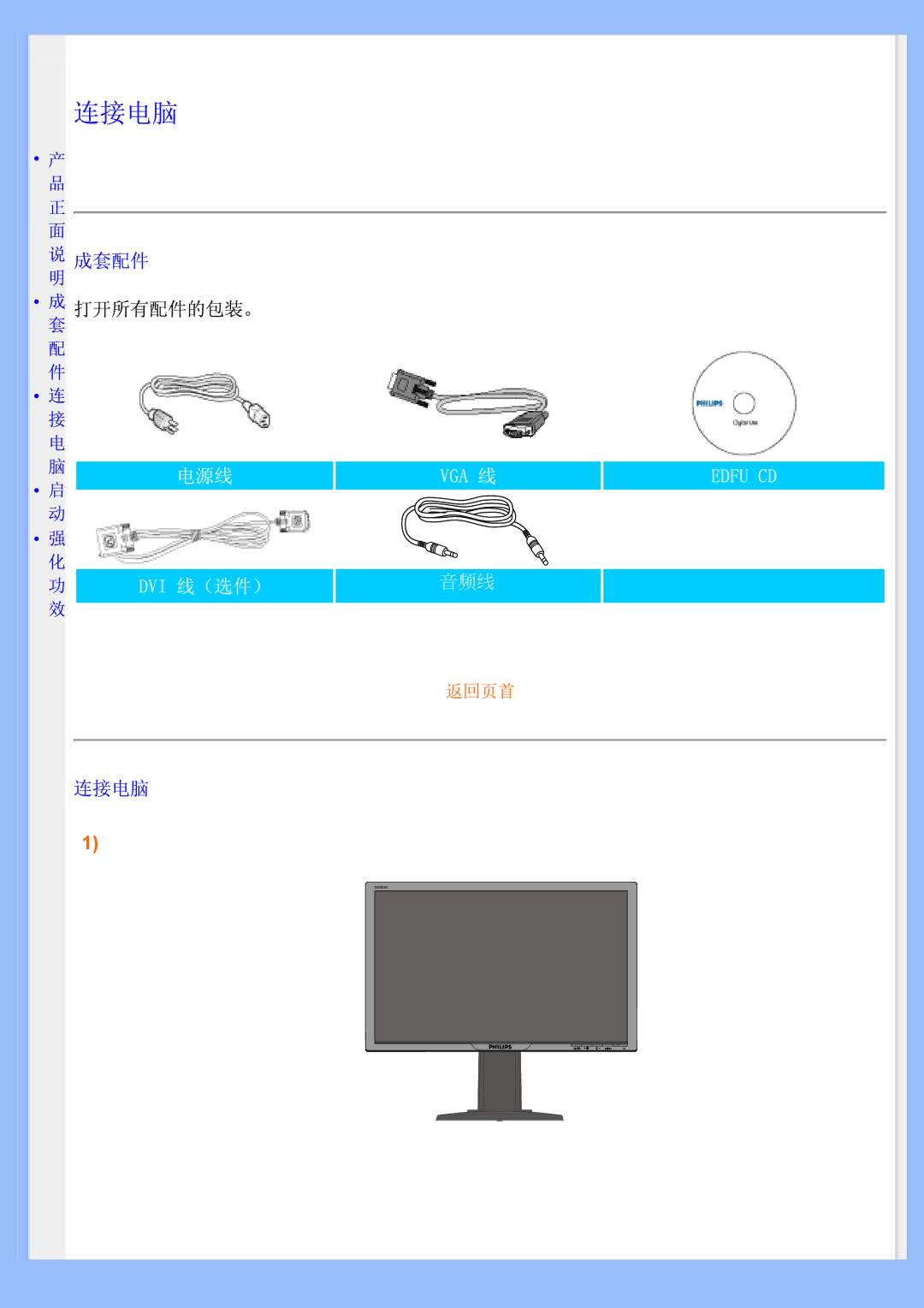 Philips 200BW user manual 音频线 