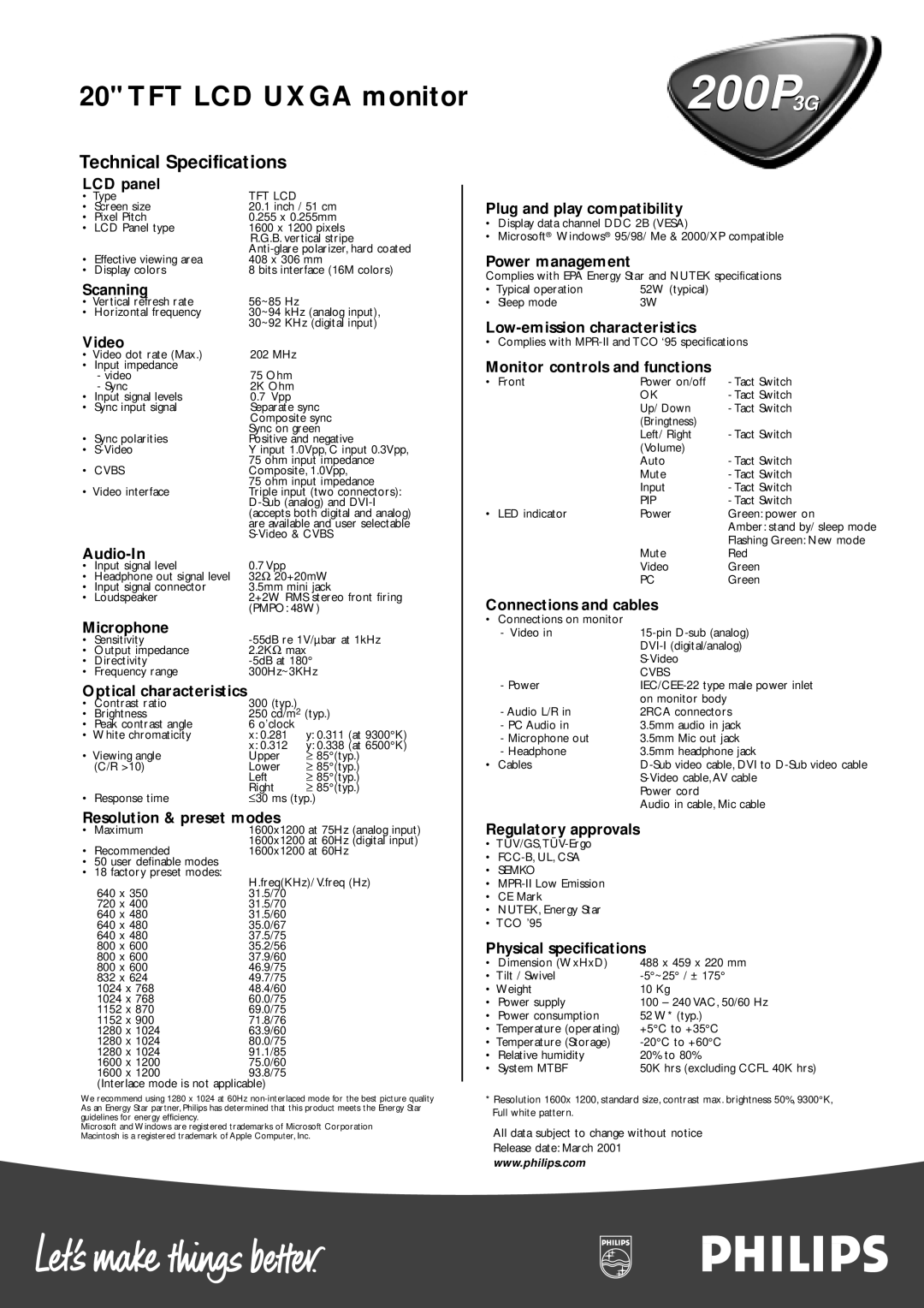 Philips 200P3G manual 