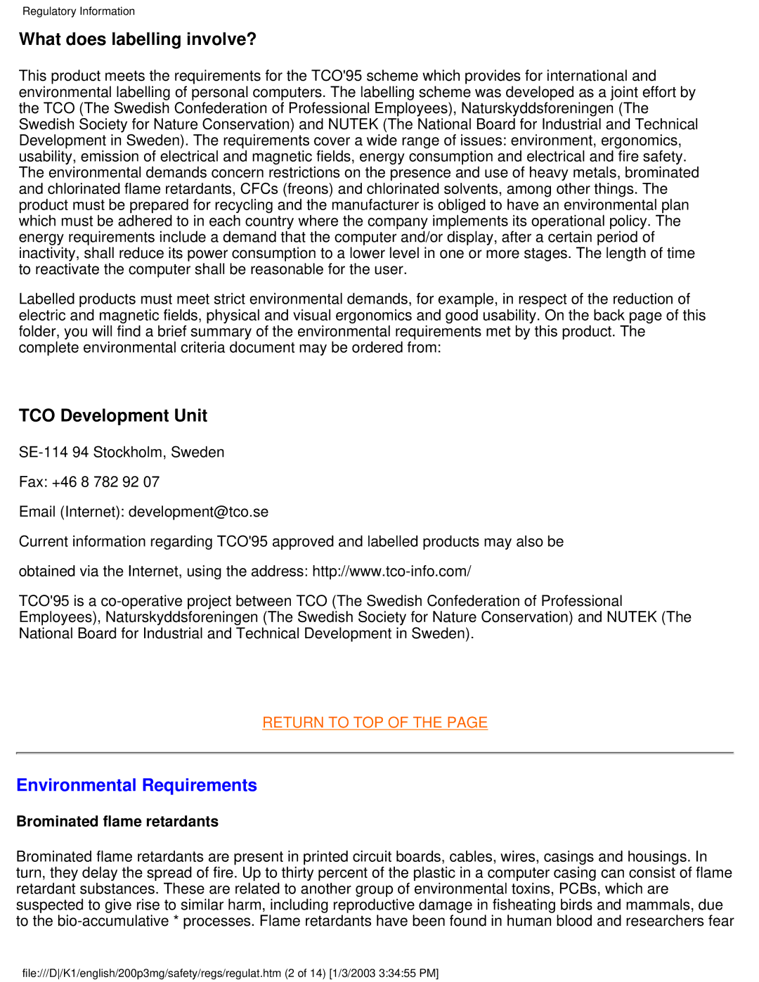 Philips 200P3M user manual What does labelling involve?, Environmental Requirements 