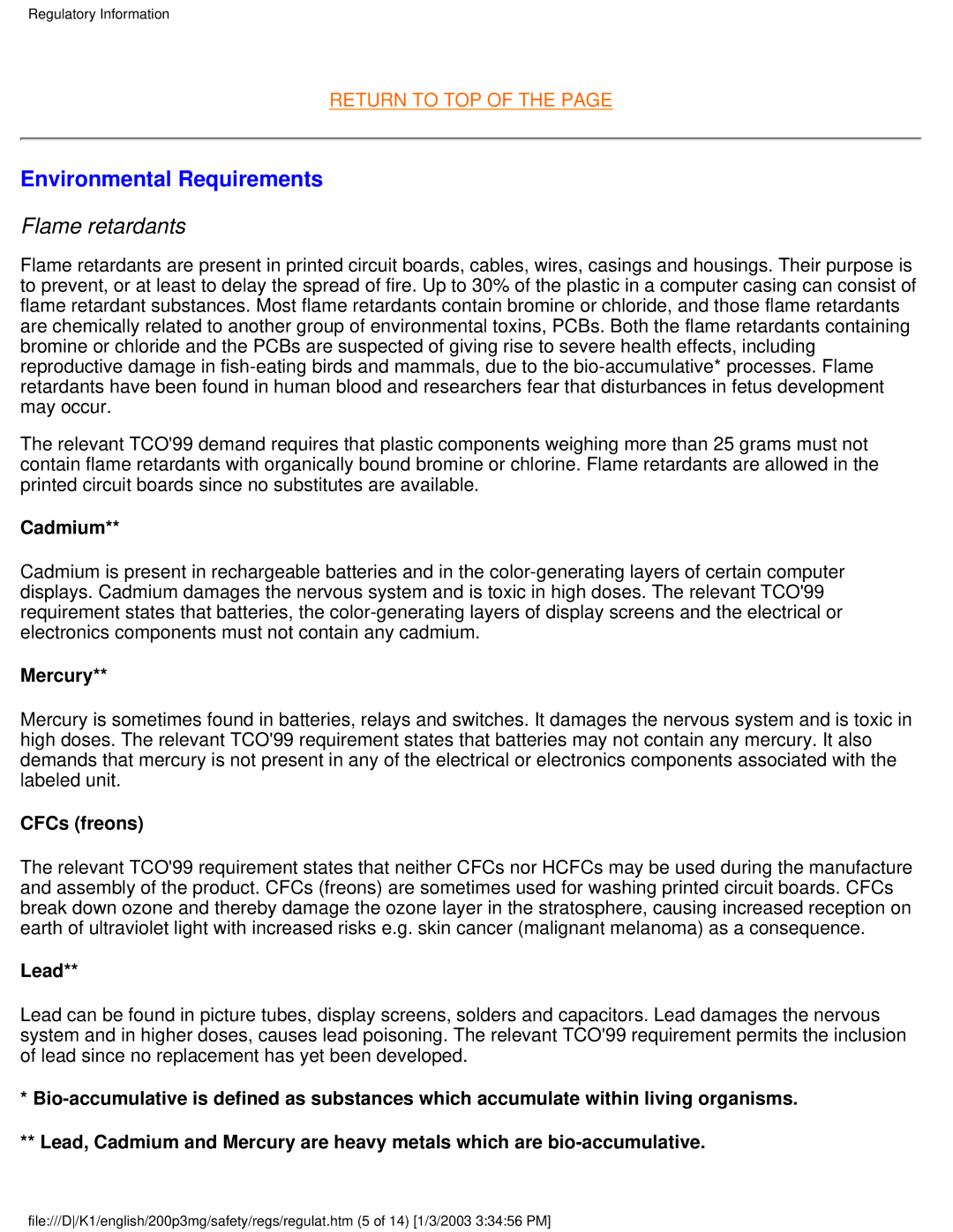 Philips 200P3M user manual Flame retardants 