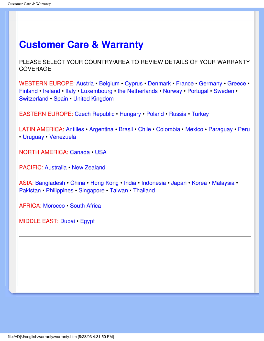 Philips 200P4 user manual Customer Care & Warranty 