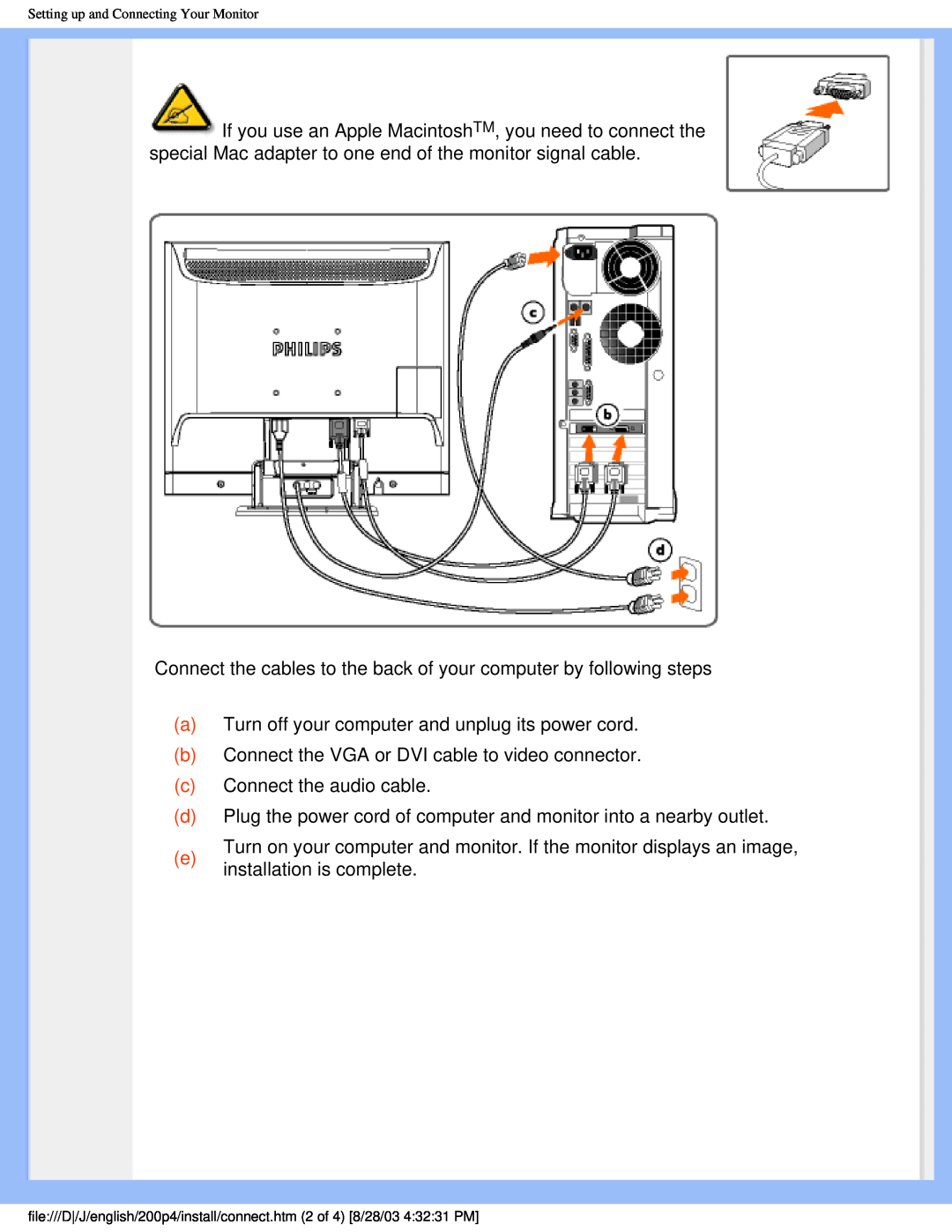 Philips 200P4 user manual aTurn off your computer and unplug its power cord 
