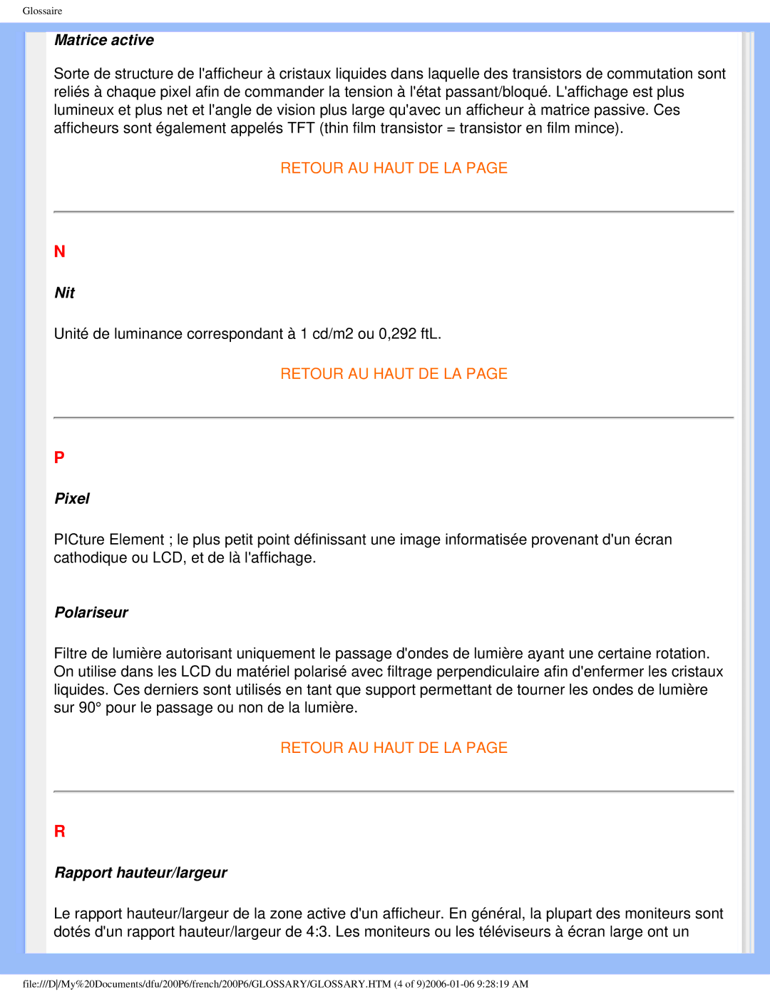 Philips 200P6 user manual Nit 