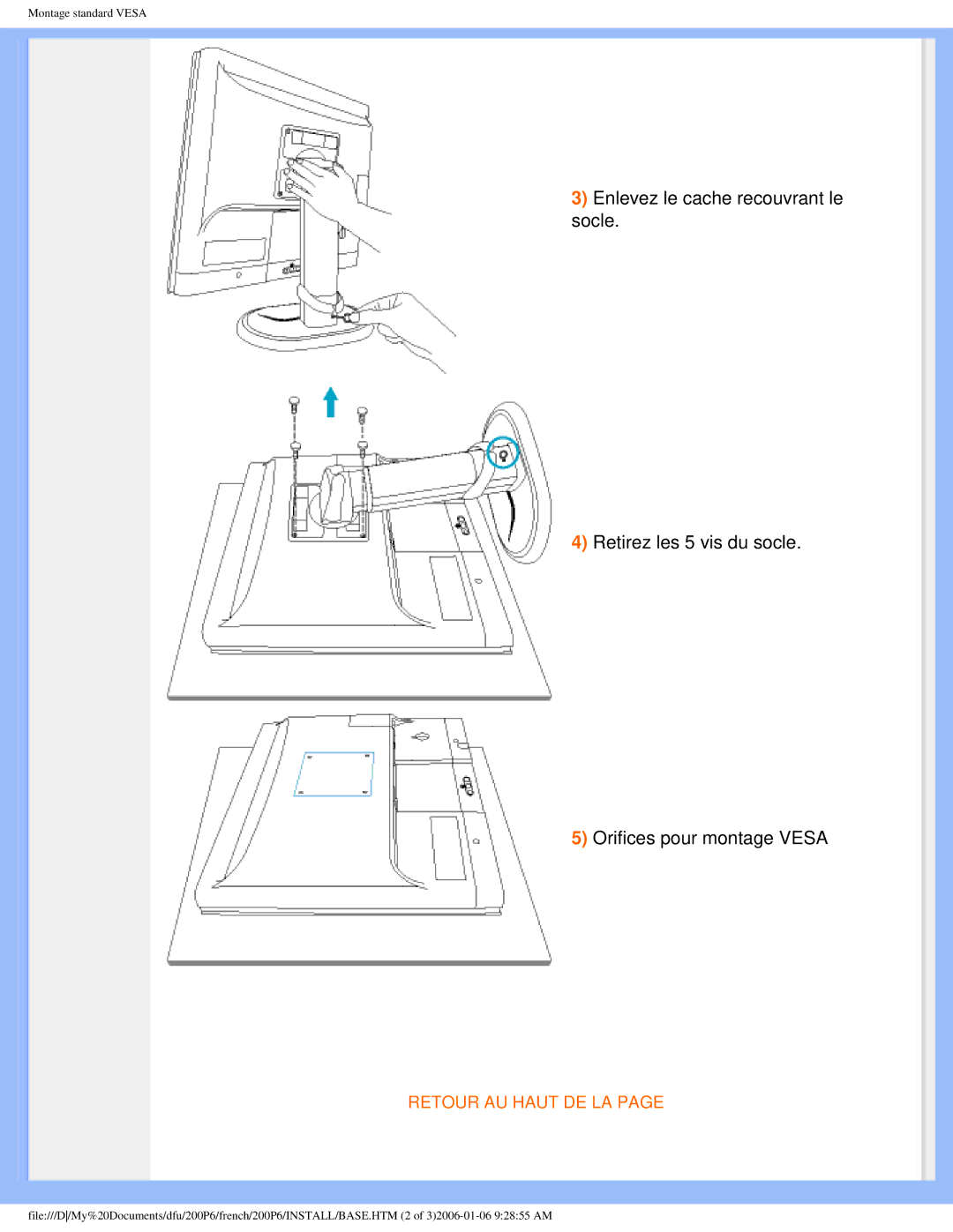 Philips 200P6 user manual Retour AU Haut DE LA 