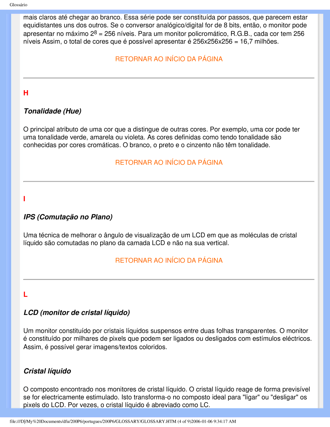 Philips 200P6 user manual Tonalidade Hue 