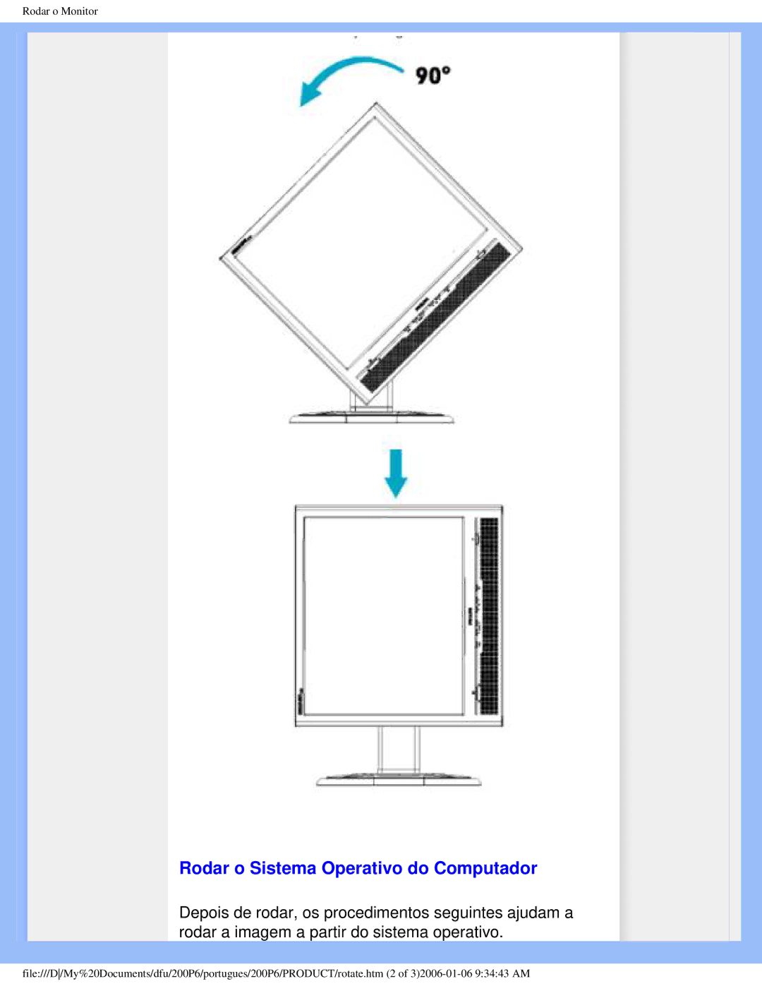 Philips 200P6 user manual Rodar o Sistema Operativo do Computador 