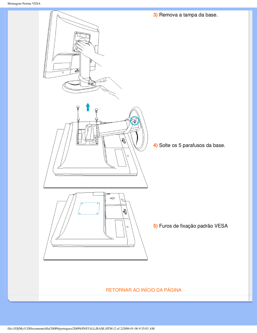 Philips 200P6 user manual Retornar AO Início DA Página 