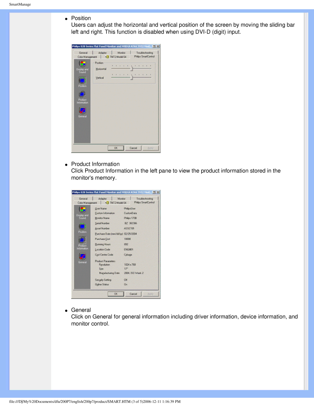 Philips 200p7 user manual SmartManage 