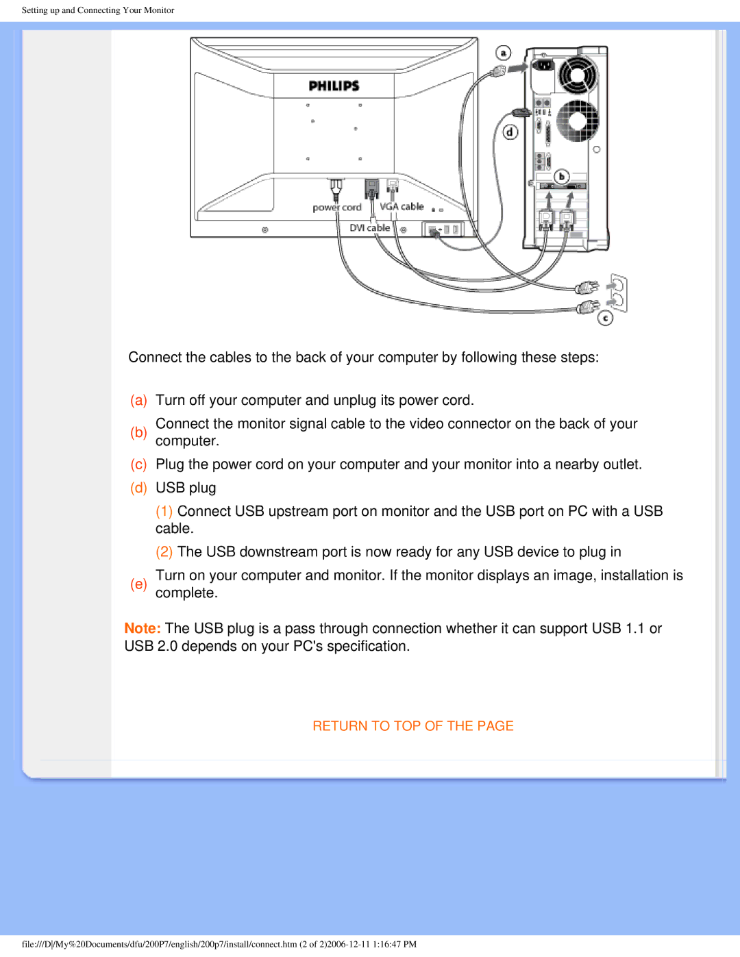 Philips 200p7 user manual Return to TOP 