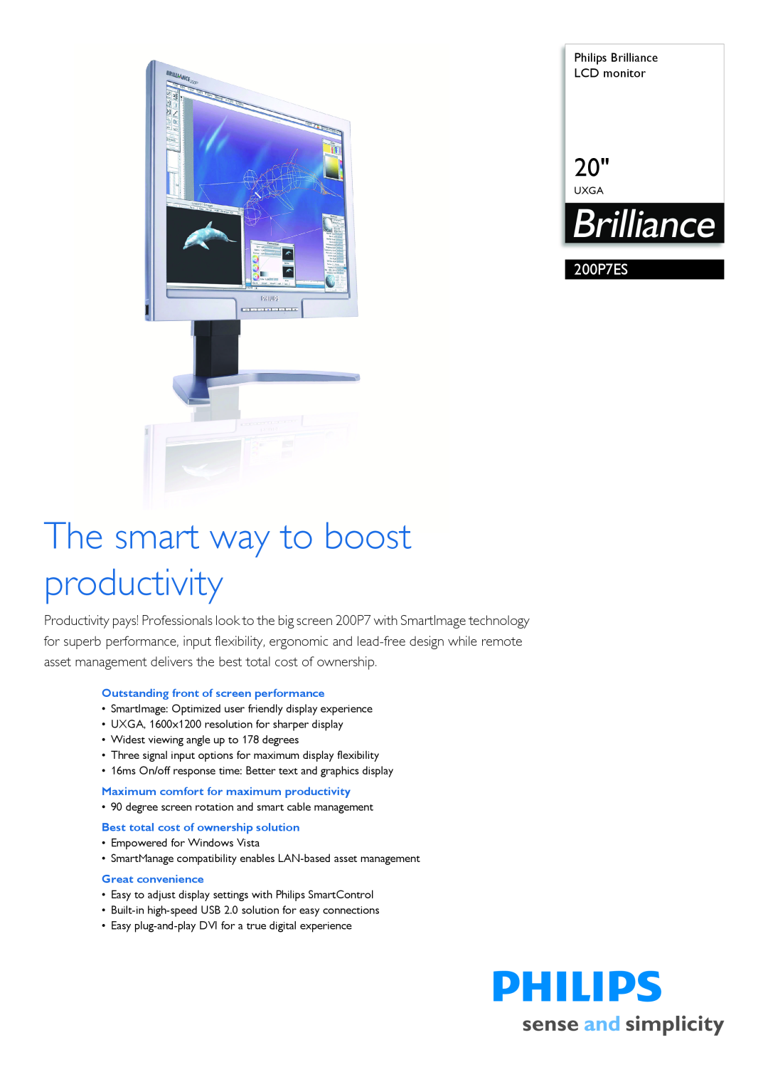 Philips 200P7ES/05 manual The smart way to boost productivity 