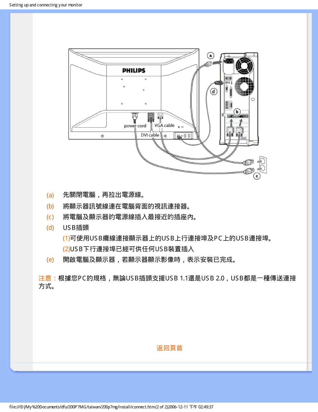 Philips 200P7MG user manual 返回頁首 