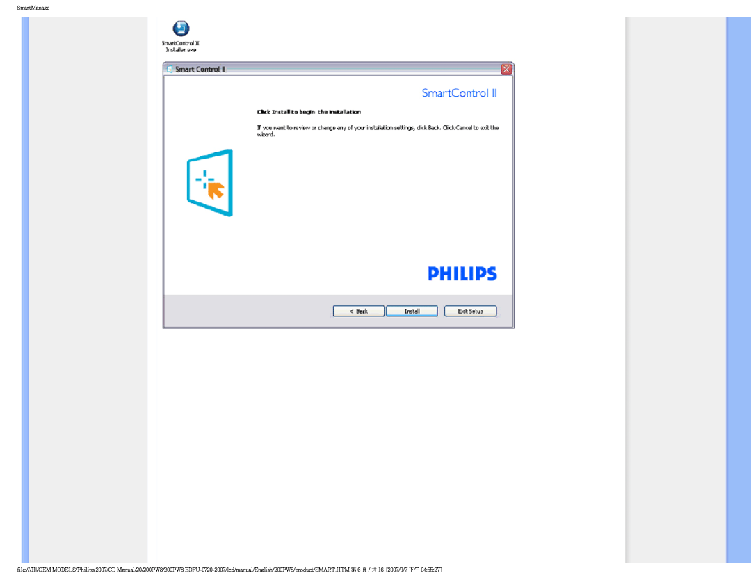 Philips 200PW8 user manual SmartManage 