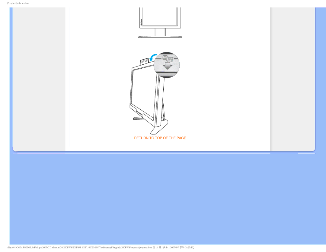 Philips 200PW8 user manual Return to TOP 