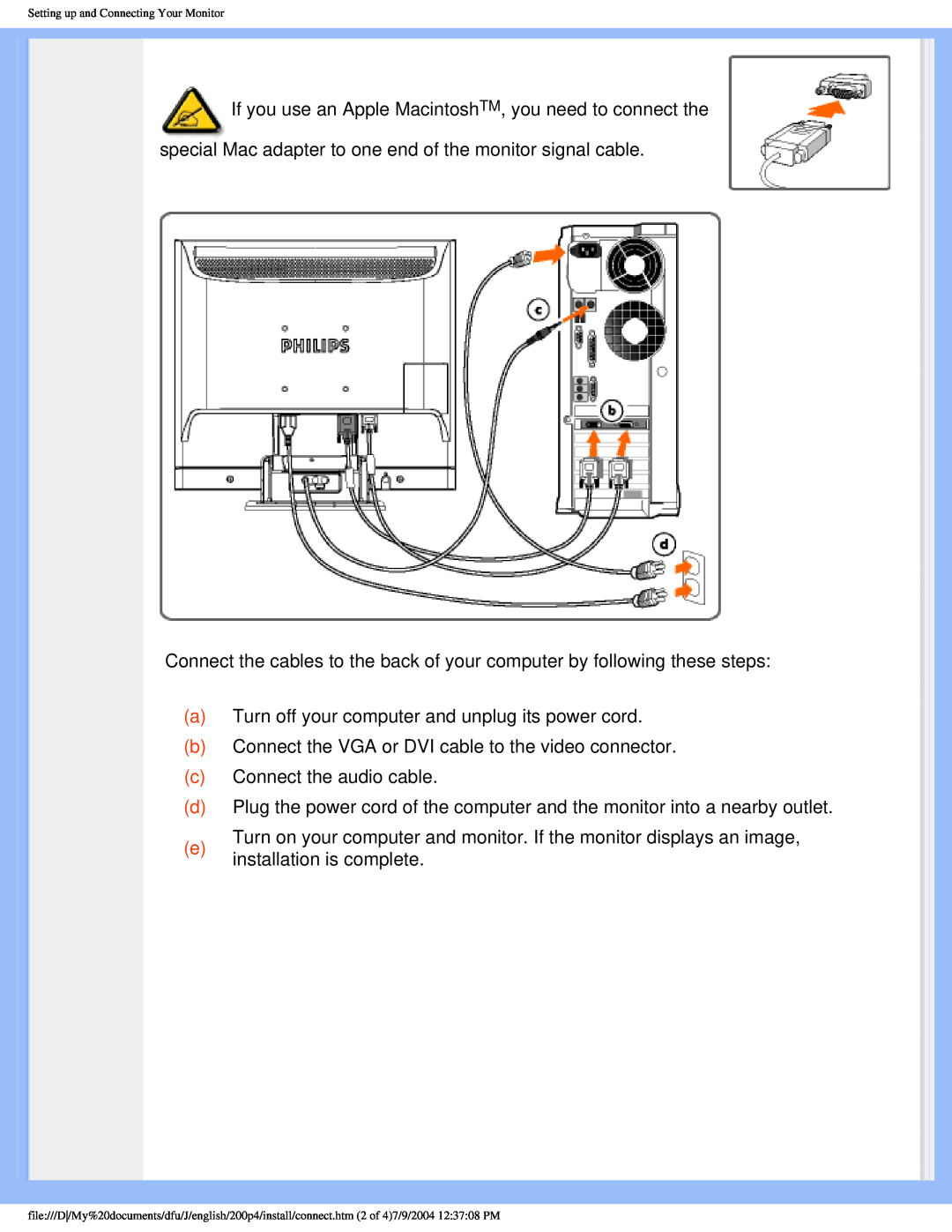 Philips 200S4 user manual aTurn off your computer and unplug its power cord 