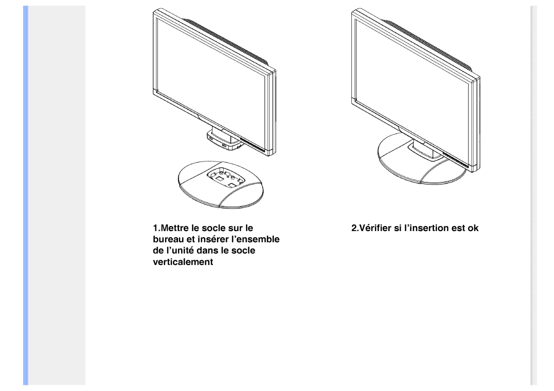 Philips 200VW8 user manual Mettre le socle sur le 