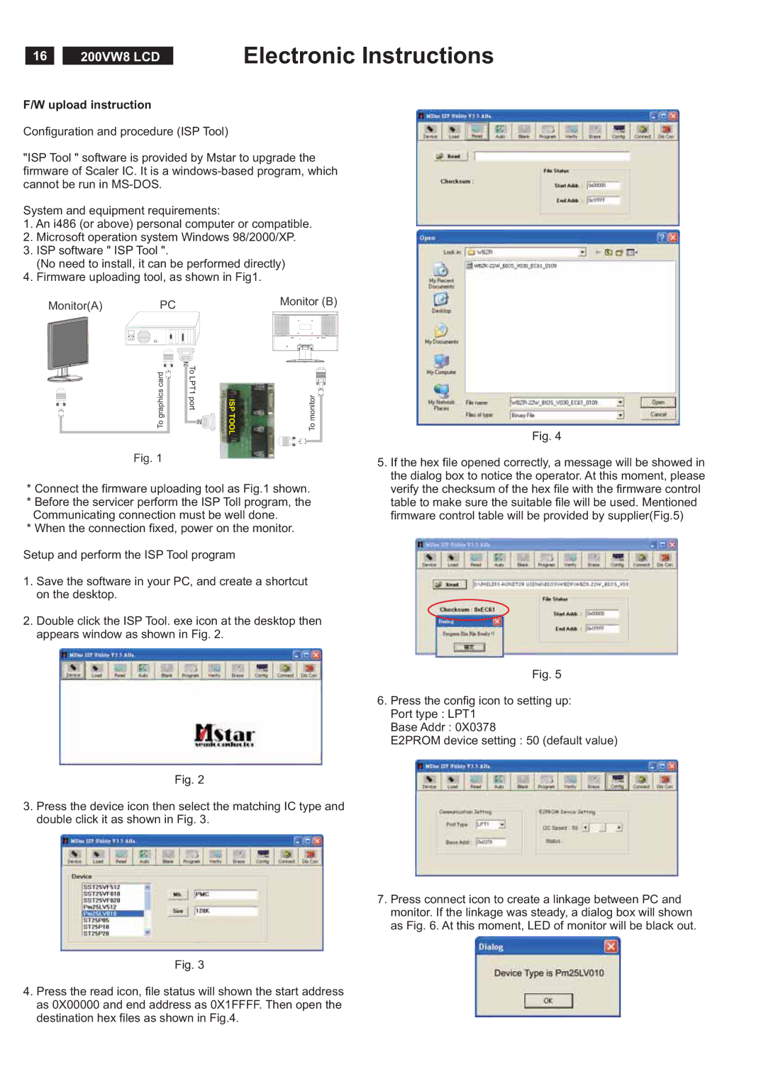 Philips 200VW8FB service manual Electronic Instructions, Upload instruction 