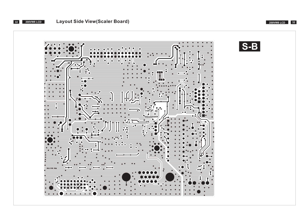 Philips 200VW8FB service manual Layout Side ViewScaler Board 