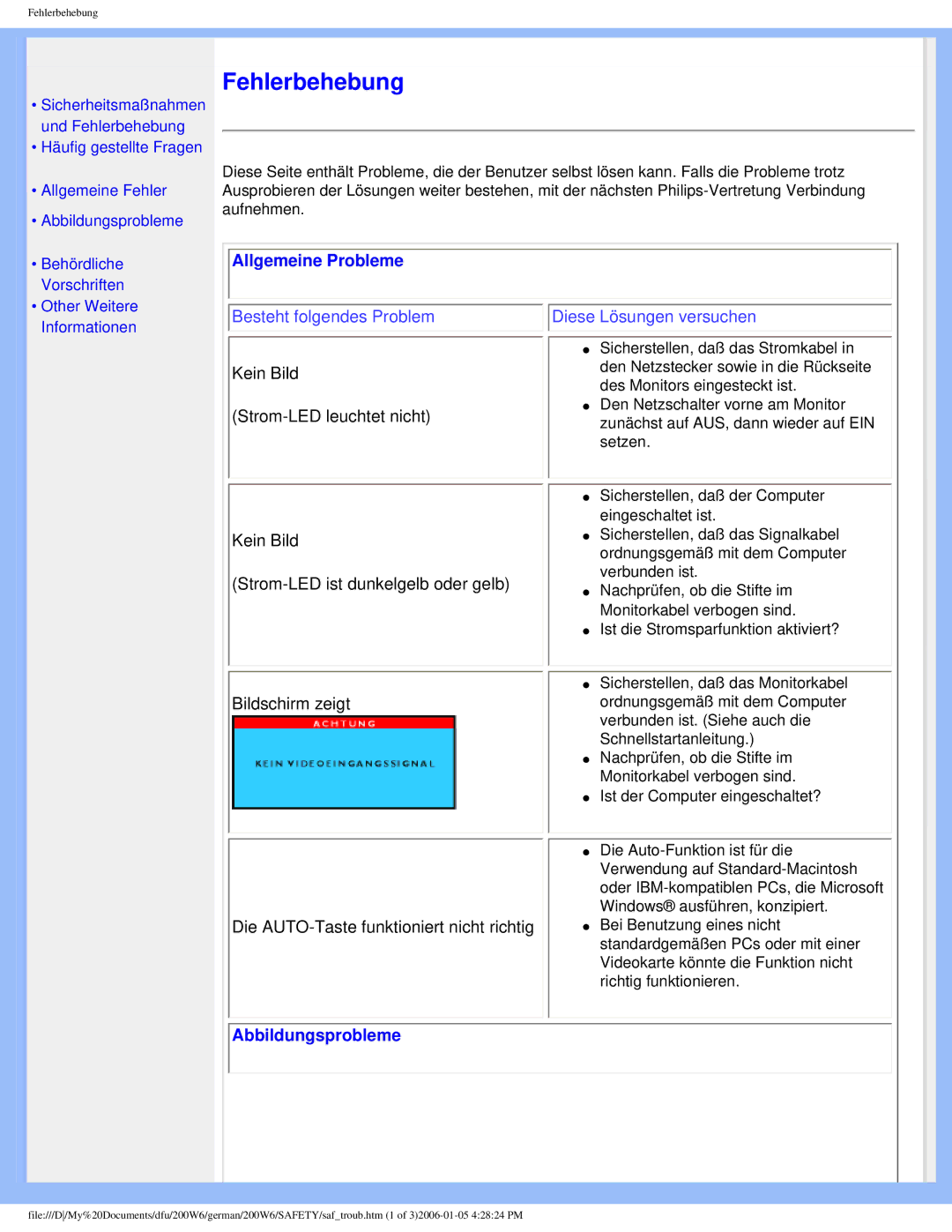 Philips 200W6 user manual Fehlerbehebung 